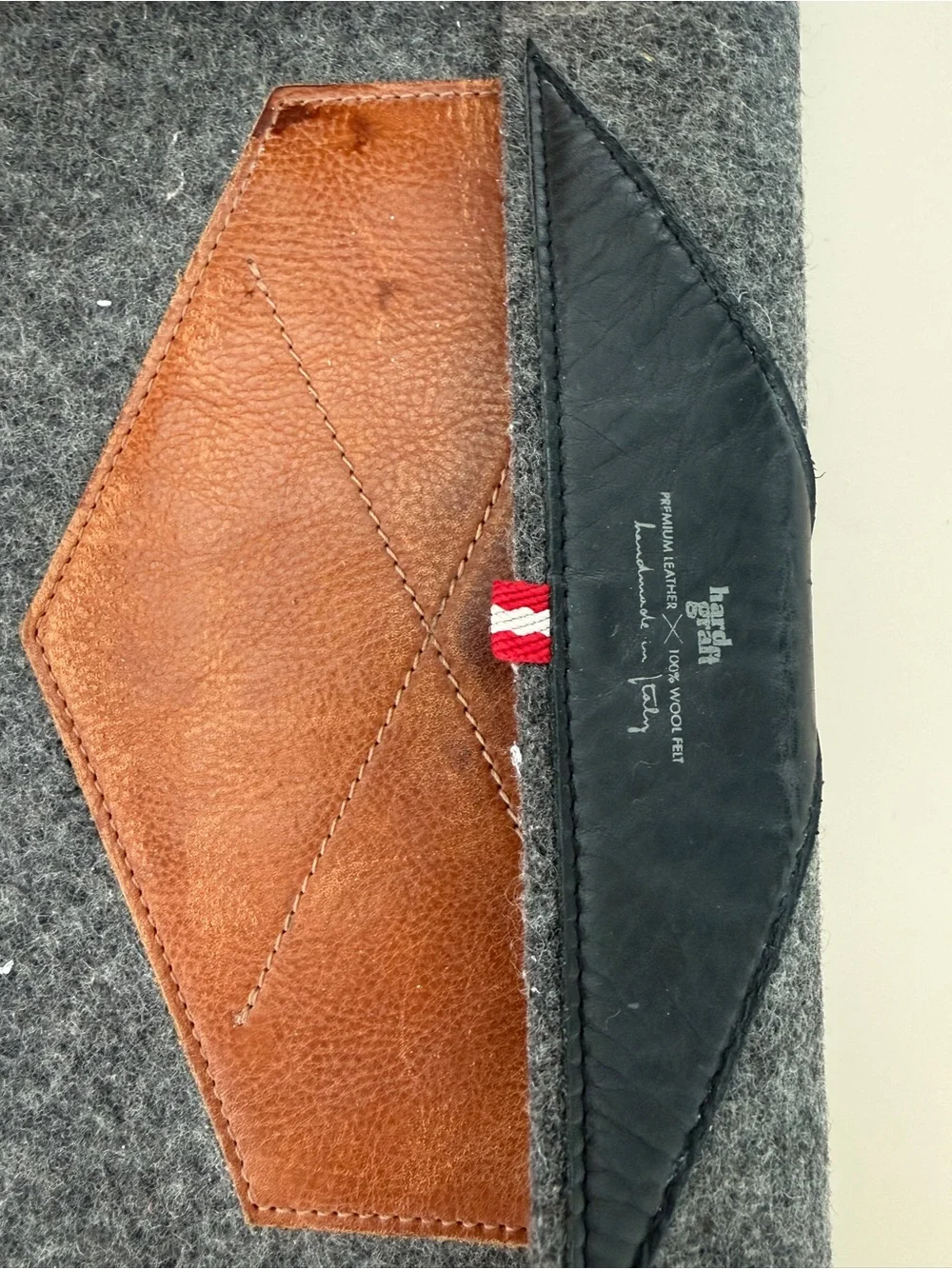 Leather and Felt Laptop Sleeve by Hard Graft